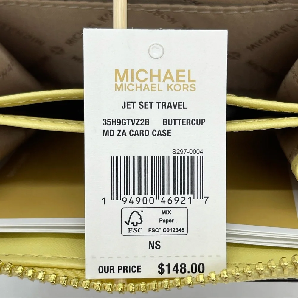 Michael Kors MD ZA Card Case Wallet Buttercup